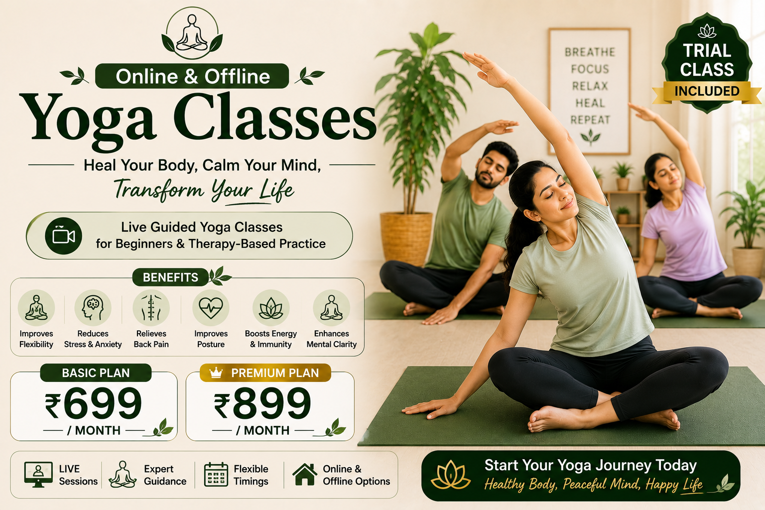 Online and Offline Yoga Classes